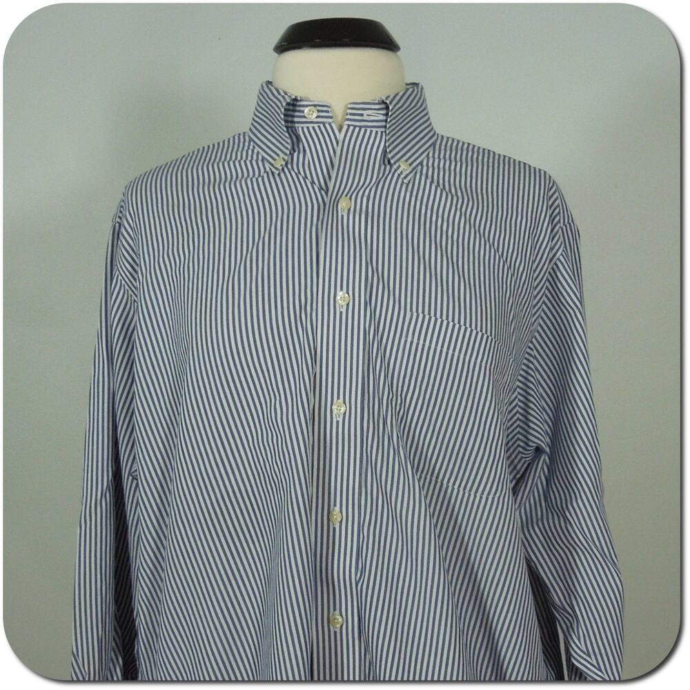BROOKS BROTHERS Shirt 16-1/2-33 Mens Striped Button Front Long Sleeves